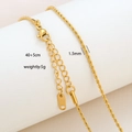 Rope Chain Style (7-10) / 1.5mm (40+5cm) / Gold