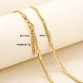 Textured Herringbone Chain Style / 3mm (40+5cm) / Gold