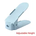 Light blue double-layer adjustable shoe organizer with non-slip dots for space saving - Adjustable / Nordic Blue