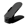 Adjustable double-layer black shoe rack with non-slip surface for space saving - Adjustable / Black