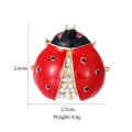 Cute red ladybug beetle brooch with enamel wings and rhinestones, 2.6cm by 2.5cm size - Red Beetle (XD10364)