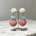 2604039 Pink And Blue Color-blocked Earrings
