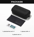 KDEAM square polarized sunglasses accessories kit with EVA zipper case and cleaning cloth - Packaging Separately / B16b - Large Size Zipper Box Packaging