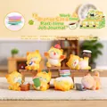 Cute ginger cat figurine from the Working Cat blind box series typing on a mini computer - A146 Orange Cat's Work Diary Box 6 / Full Box Set