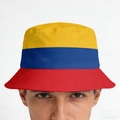 Adult bucket hat with Colombia flag yellow, blue, and red horizontal stripes - M (56-58cm) / Colombia 1