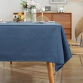 Modern minimalistisch donkerblauw tafelkleed van polyester met linnen textuur voor eettafels - 60x60cm / Seizoen Blauw