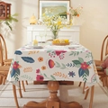 Rechteckige Oster-Tischdecke mit Blumenmuster und rustikalen Quasten im Landhausstil - 90x90cm / Ostern Floral Gesäumt