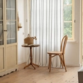 Modern white polyester curtain with black geometric patterns and elegant tassel edges - 132x45cm / White Black