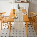 Boho woven table runner with beige and brown stripes, wave patterns and handmade tassels - Three Braids - Camel Color (with 2 Tassels) / 33*120 (including Jiangsu)