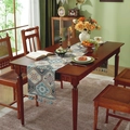 Vintage woven table runner with geometric jacquard patterns and elegant edge tassels - 33*140cm / Ethnic Pattern with Blue Tassel