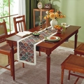 Retro bohemian table runner with jacquard geometric pattern and white tassels - 33*140cm / Small Ethnic Pattern with Dense Tassel