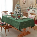 Dunkelgrüne Weihnachts-Tischdecke mit goldenen Glocken und Schneeflocken für den Esstisch - 60*60cm / Grün Bronzieren Glocke