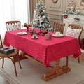 Rote Weihnachtsdecke mit goldenen Schneeflockenmustern auf einem festlichen Esstisch - 60*60cm / Rot Bronzieren Glocke