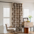 Bohemian verduisterend gordijn met kwastjes en bruin-beige bloemen jacquardpatroon - 150*100 (Breedte*Hoogte) / Koffie Palmboom Met Franje (Staaftas)