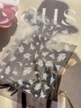Adesivi per unghie 3D con farfalle e rose con finitura bianca iridescente YT7429Te - Goffrato Rosa Farfalla 5D (YT7429Te) / Bianco (Splendore di Guscio)