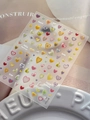3D jelly heart nail stickers with macaron colors and embossed texture in variant YT7208 - Jelly YT7208Gd Macaron Color