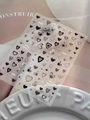 3D jelly heart nail stickers in coffee brown and cream white gradient shades - Jelly YT7209Gd Classic Black White