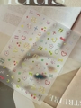 Colorful jelly gold butterfly nail art stickers with heart and flower motifs style YT7015 - Jelly YT7015Gd