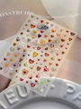 3D jelly heart nail art stickers in various colors with textured finish model YT7210 - Jelly YT7210Gd Maillard Color