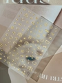 Golden embossed butterfly and heart nail stickers with metallic finish, YT7016 Pro design - Jelly Bronzing Gold YT7016Pro