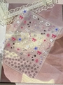 Star and heart silver foil nail stickers in blue and pink tones, model YT7364 - Silver Stamping YT7364Si