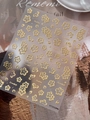 Golden embossed floral nail art stickers with metallic texture for DIY manicure - Bronzing YT7430Me / Gold