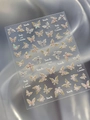 3D iriserende vlinder nagelstickers met parelmoer afwerking in lavendel en goud - Schelp Licht (YT7143Te)