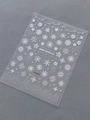 5D embossed snow crystal nail stickers with silver glitter flakes for winter manicure decoration - Embossed Style (YT7433)