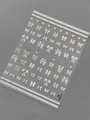 5D embossed white bow nail stickers with gold accents and heart patterns, style YT7654 - Gold Stamped White (YT7654Me)