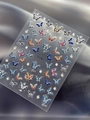 5D embossed butterfly nail stickers with colorful vintage bohemian designs model YT3706 - 5D Embossed Butterfly Style (YT3706)
