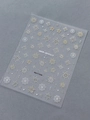 3D snow crystal nail art stickers in gold and white with embossed snowflake designs - Hot Stamping Style (YT7436Me)