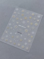 Gold and silver embossed snow crystal nail art stickers with intricate snowflake patterns - Hot Stamping Style (YT7438Me)