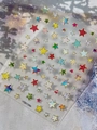 Star-shaped nail stickers YT8015Me with colorful plaid patterns and gold silver edges - Gold Hot Stamping (YT8015Me)