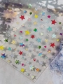 Colorful star nail stickers with plaid and gradient patterns in various sizes, code YT8016Si - Silver Hot Stamping (YT8016Si)