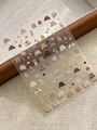 Winter knitted pattern nail stickers with sweaters and cozy accessories on sheet YT7443 - Embossed Maillard 1 Style (YT7443)