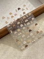3D embossed nail art sticker featuring autumn sweater and scarf designs in earthy tones - Embossed Maillard 2 Style (YT7445)