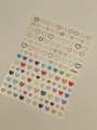 Embossed heart nail art stickers YT7425 featuring macaron colors and glitter finish - Relief Macaron Color (YT7425)
