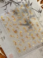 5D embossed koi fish nail art stickers with gold foil accents in traditional style - Gold Stamping Jelly Style (YT7486Pro)