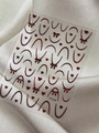 3D relief nail sticker YT7530 featuring dark red bows and hearts with pearl patterns - Embossed Red (YT7530)
