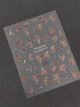 Fireworks 3D embossed nail stickers in red and gold glitter, style YT7197 - Gold Silver Laser Red (YT7197Pro+)