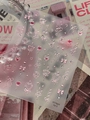 Self-adhesive nail art stickers YT7663 featuring pink metallic hearts and bows - Pink Gilding (YT7663FeS) / Pink