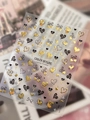 Nail art decals featuring gold and black heart patterns and stars, model YT7511 - Gold Bronzing Style (YT7511Me)