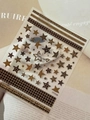 Houndstooth tweed nail art stickers with stars and gold lines in brown and khaki YT7536 - 3D Relief Brown (YT7536)