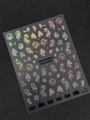 Laser holographic fireworks festival nail stickers with silhouettes, model YT7250 - Jelly Silver Laser Red (YT7250Pro)