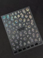 Holographic fireworks nail art sticker YT7251 with colorful laser patterns and silhouettes - Jelly Silver Laser Purple (YT7251Pro)