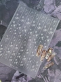 Self-adhesive silver fireworks and heart nail stickers with 3D embossed texture Y1 T-39 - Firework Style (YT-T-39)