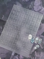 Silver embossed snowflake nail stickers YTT-44 on transparent gel polish display - Snowflake Style (YT-T-44)