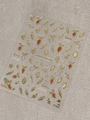 Cute golden carrot nail art stickers YT7502 with 3D metallic gold and glitter orange patterns - Bronzing Gold (YT7502Me)