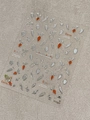 Golden Carrot nail stickers YT7503 with orange silver patterns on a grey background - Bronzing Silver (YT7503Si)