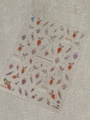 3D metallic carrot nail art stickers YT7504 with cute orange patterns on grey stone - Rose Colorful Film (YT7504Mc)